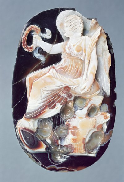 Kameo som viser Julia Domna som seier, ca. 200 e.Kr. (sardonyx) av Roman
