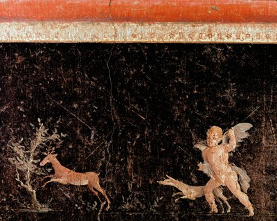 Amor som jakter på hjorten (fresco av Roman