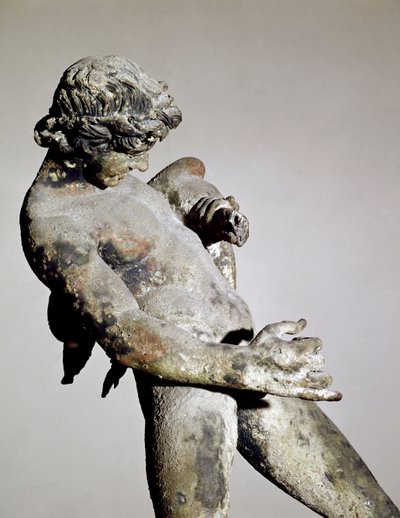 Detalj av en faun (bronseskulptur av Roman