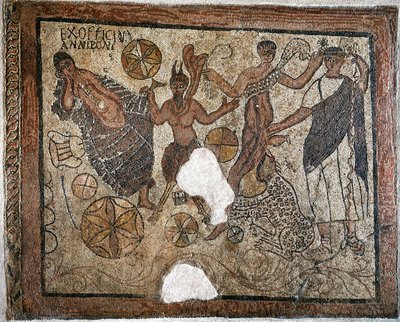 Dionysos og Ariadne - Mosaikk, 4. århundre av Roman