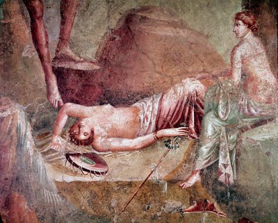 Beruset sovende maenad (fresco av Roman