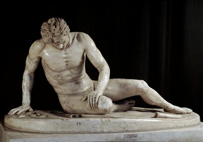 Dying Gaul - The Dying Galatian - "" Dying Galatian Warrior"" Marmorskulptur av Ludovisi Group etter original bronse fra 220-210 f.Kr. Sol. h. 93 cm Roma, Musei Capitolini av Roman