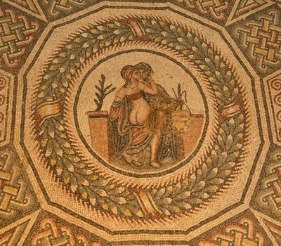 Erotisk gulvmosaikk, Villa Romana del Casale, Piazza Armerina, Sicilia, Italia (bilde) av Roman