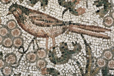 Gulvbelegg som viser en fugl, 300-tallet e.Kr av Roman