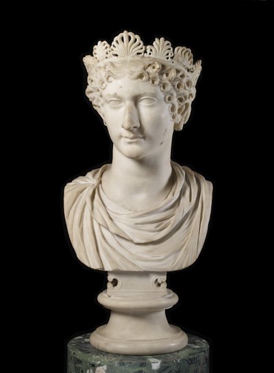 Leder for Agrippina Minor med diadem (marmor) av Roman
