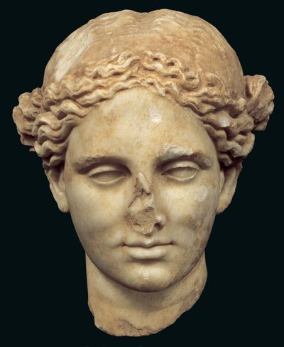 Leder av Apollo Sauroktonos (øglemorderen) kopi av en gresk bronse fra det 4. århundre av Praxiteles, funnet i Kifissia (marmor) av Roman