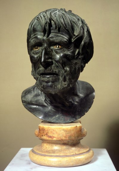 Leder av Seneca (ca. 4 f.Kr.-65 e.Kr.) (bronse) av Roman