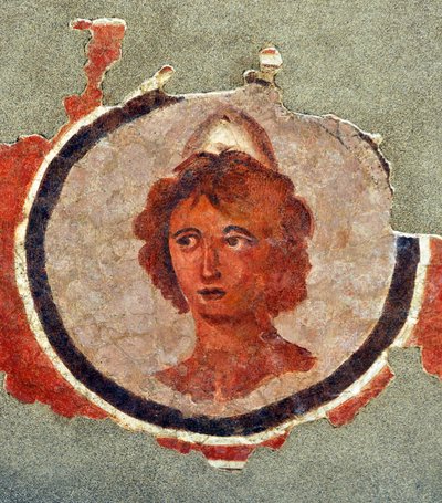 Hodet til en ung mann, rundt 130-140 (fresco) av Roman