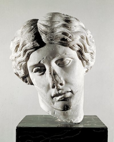 Hodet for en amazon (marmorskulptur, 2. århundre e.Kr.) av Roman