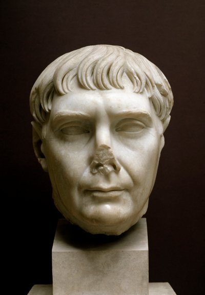 Overhode for keiser Trajan, 2. århundre (marmorskulptur) av Roman