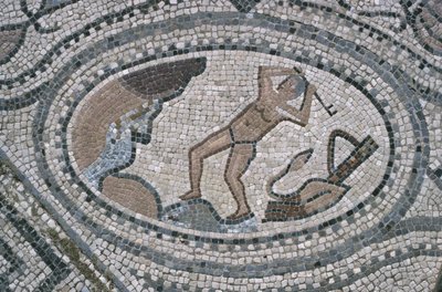 Hercules and the Augian Stables, fra gulvet i 'The House of Hercules' (mosaikk) av Roman