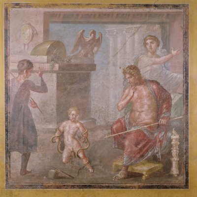 Herkules kvalt slangene som barn, Casa dei Vettii, ca. 50-79 e.Kr av Roman