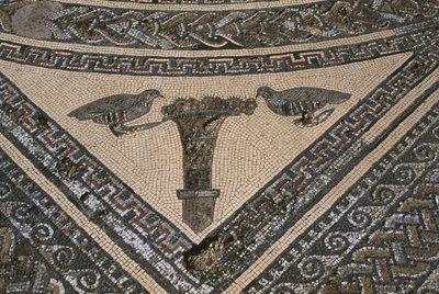 House of Orpheus, Orpheus omgitt av ville dyr, detalj (mosaikk) av Roman