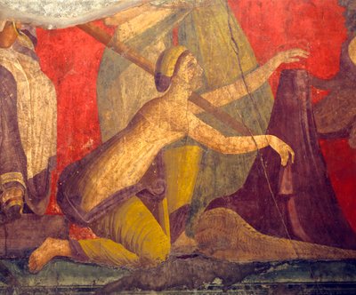 Innvielsesritualer fra Dionysos-kulten, freskomaleri fra Villa Dei Mysteri av Roman