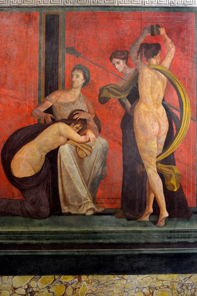 Innvielsesritualer for Dionysos-kulten, freske fra Villa Dei Mysteri av Roman