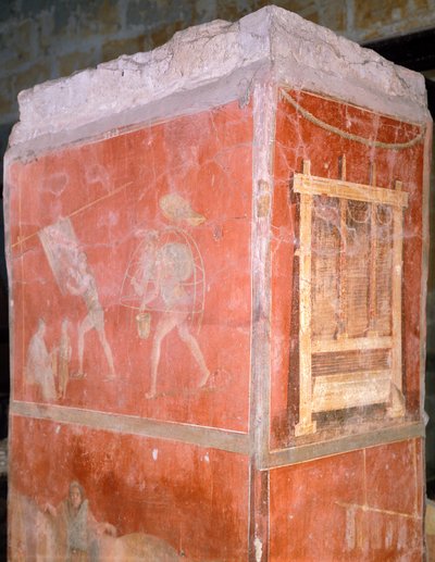 Italia, Napoli, Museo Archeologico Nazionale, Dyers, maleri fra House of Fullonica i Pompeii (UNESCOs verdensarvliste av Roman