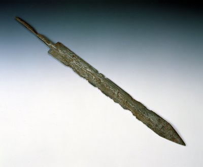 Legionær sverd av gladius, fra det romerske stedet i Newstead, Melrose, AD 80-100 (bronse) av Roman