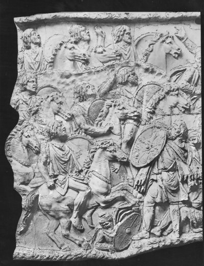 Lusius Quietus Commanding the Moorish Cavalry, en rollebesetning hentet fra Trajans Column, AD 110-113 (gips) av Roman