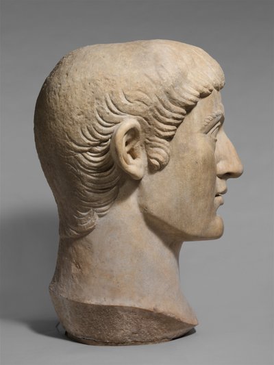 Marmor portretthode av keiser Konstantin I, ca. 325–370 e.Kr. (marmor) av Roman