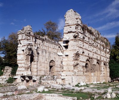 Maritime Alps: Remains of Roman Baths of the 3rd century in the arenes of Nice cimiez. av Roman