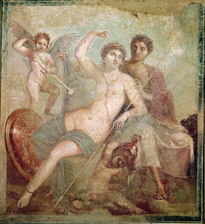Mars og Venus fra huset til Mars og Venus (Casa de Marte e Venere) Pompeii (veggmaleri) av Roman