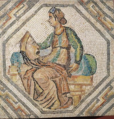 Melpomene, tragediens mus, fra en villa i Augusta Treverorum (mosaikk) av Roman
