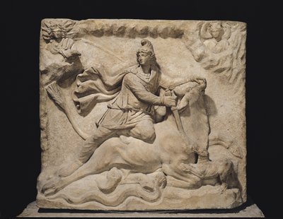 Mithras Sacrificing the Bull, 2.-3. århundre (marmor) (se også 226092) av Roman