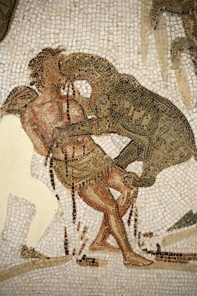 Mosaikk som illustrerer tortur av en domfelt (mosaikk) av Roman