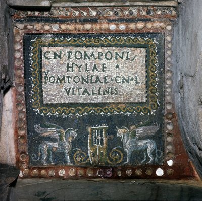 Mosaikk av graven til Pomponio Hylax, Roma. av Roman