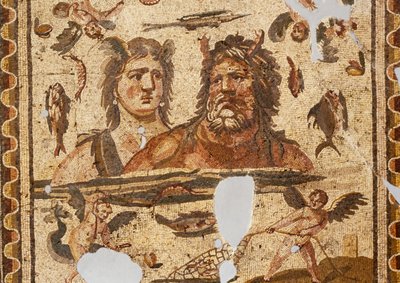 Oceanus og Tethys, mosaikk fra gamle Daphne, Harbiye, Tyrkia. Romersk sivilisasjon, 4. århundre e.Kr av Roman