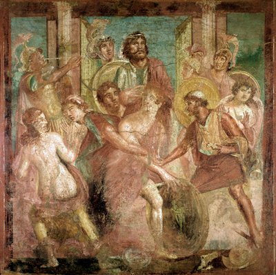 Odyssevs finner Akilles blant døtrene til Lycomedes (fresko, 2. århundre e.Kr.) av Roman