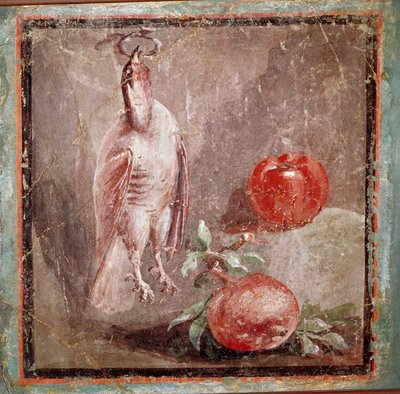 Rapphøne og granatepler (fresco av Roman