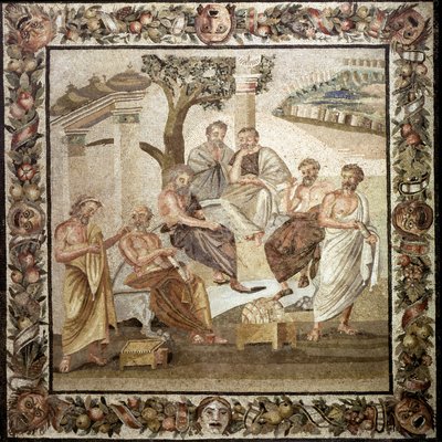 Platons akademi, 2. århundre f.Kr. (mosaikk) av Roman