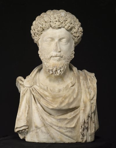 Portrett av keiseren Marcus Aurelius, sent 2. (marmor) av Roman