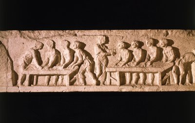 Relieff som viser bakeri, fra graven til bakeren Eurysaces, ved Porta Maggiore, Roma, 50-20 f.Kr. av Roman