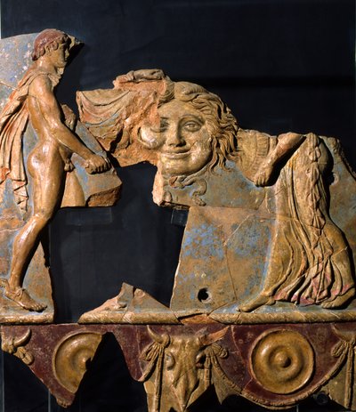 Relieff fra området til Apollo-tempelet, Palatinerhøyden, Roma (terrakotta) av Roman