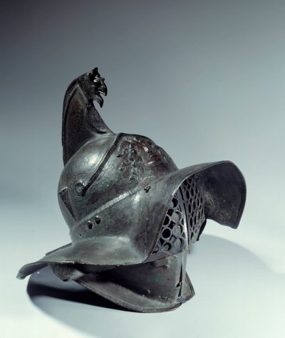 Roman Antiquite: Gladiator-hjelmen brukes under kamper. Finn Pompei. Paris, Musée du Louvre av Roman