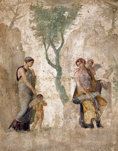 Romersk kunst: "" Eros straffet, i nærvær av Afrodite""" Fresco fra Pompei, casa dell