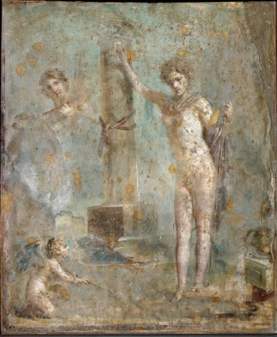 Romersk kunst: "Narcissus" "Fresco fra Pompeii, Nasjonalt arkeologisk museum, Napoli av Roman