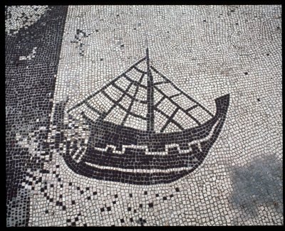 Romersk kunst: "Ship" Mosaic of the Seafarers Corporation, Place des Corporations av Roman