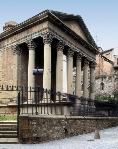 Romersk tempel i Barcelona, Spania, tidlig på 200-tallet e.Kr. (bilde) av Roman