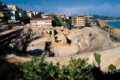 Romersk amfiteater, Tarragona, Catalonia, Spania av Roman