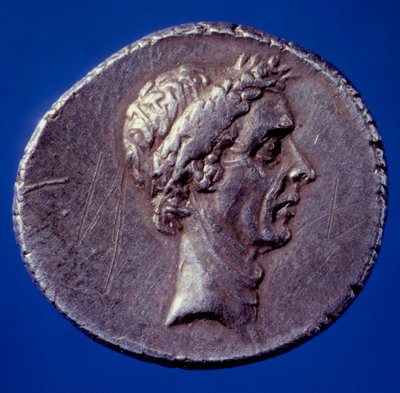 Romersk kunst: mynt med bilde av Jules Cesar (100-44 f.Kr.) - Paris, BN av Roman