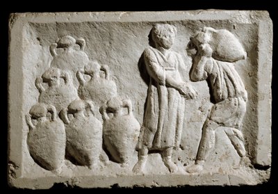 Romersk kunst: "" lasting og oppbevaring av vinkanner""" Relieff. 2. århundre e.Kr. Roma, museum for romersk sivilisasjon av Roman