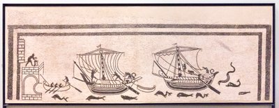 Skip som nærmer seg en havn av Roman