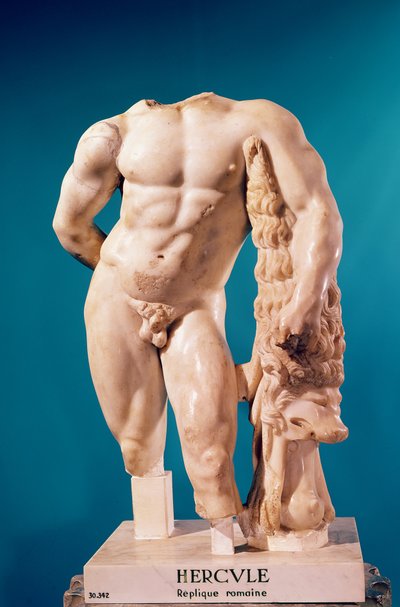 Statue av Hercules, kopi av en gresk original (marmor) av Roman