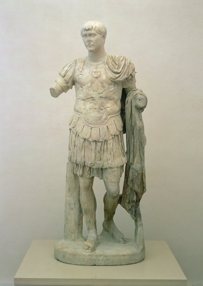 Statue av keiser Trajan (ca. 53-117) Antonine-perioden, ca. 120 e.Kr. (pentelisk marmor) av Roman