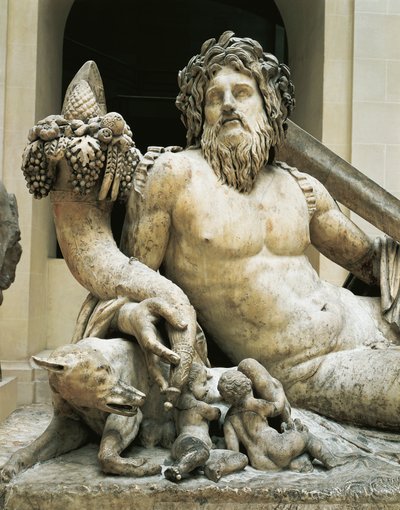 Statue som representerer elven Tiber (marmor) av Roman