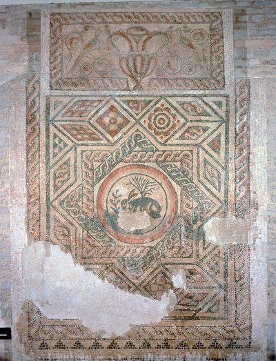The Hare mosaic, 350 AD (mosaikk) av Roman