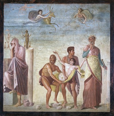 The Sacrifice of Iphigenia, fra House of the Tragic Poet, Pompeii, 4. dekorative stil, ca. 30 e.Kr. av Roman